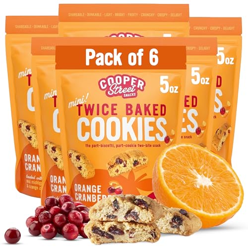 Cooper Street Orange Cranberry Cookies, Biscotti Style, Dairy Free, 5 Ounce (Pack of 6)