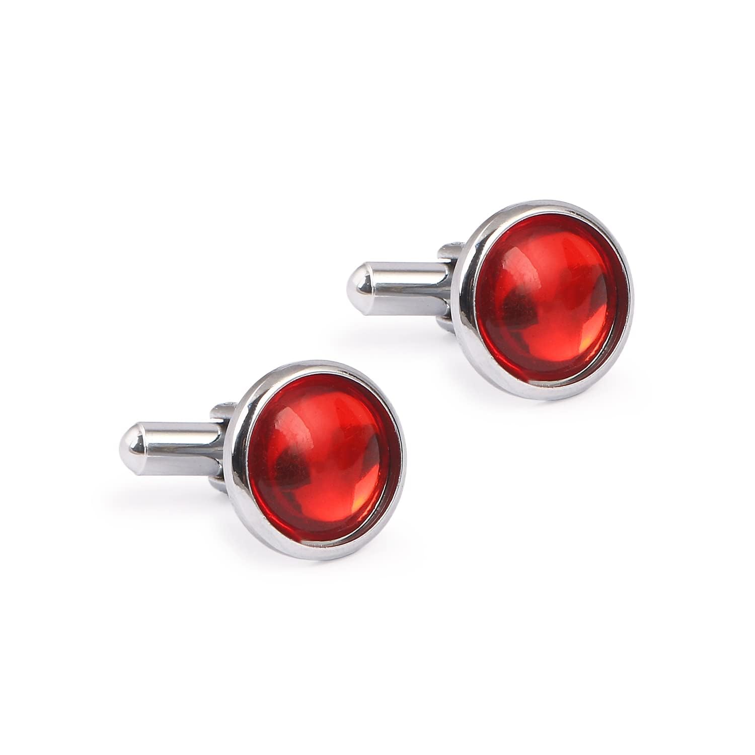 fashmade “where fashion is made” Premium Stainless Steel Maroon Cufflinks for Men with Velvet Pouch | Formal Accessories | Gift for Weddings & Business-picture-17