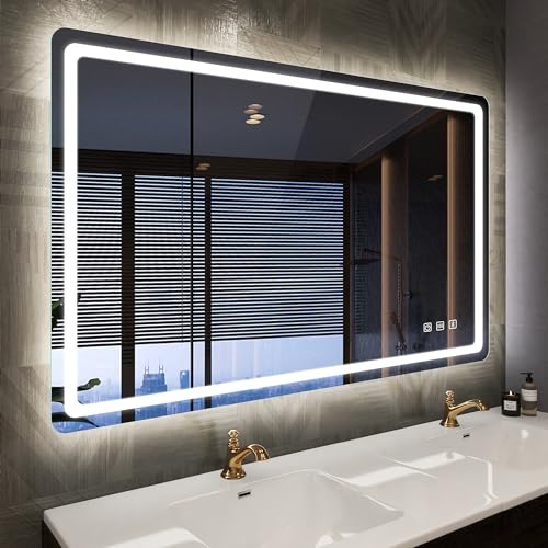 Starlead Espejo-Baño-Con-Luz 100x70cm, Espejos-De-Baño-Con-Led Y Bluetooth, Antivaho, Regulable, 3 Temperaturas Color, Función Memoria, Ip44 E Starlead Espejo-Baño-Con-Luz 100x70cm, Espejos-De-Baño-Con-Led Y Bluetooth, Antivaho, Regulable, 3 Temperaturas Color, Función Memoria, Ip44 E