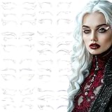 23 Pairs Holographic Eyeliner Stickers Temporary Self-adhesive Eyeshadow Crystal Tattoo Sticker for Women Girls Butterfly Star Cat Eyebrow Stickers for Halloween Cosplay Party Music Festival Decor