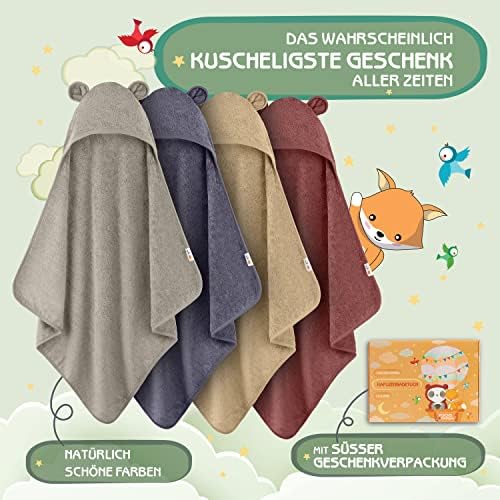 Fuchs&Panda® ręcznik z kapturem dla niemowląt, w 100% z bardzo miękkiego bambusa (miętowo-zielony)