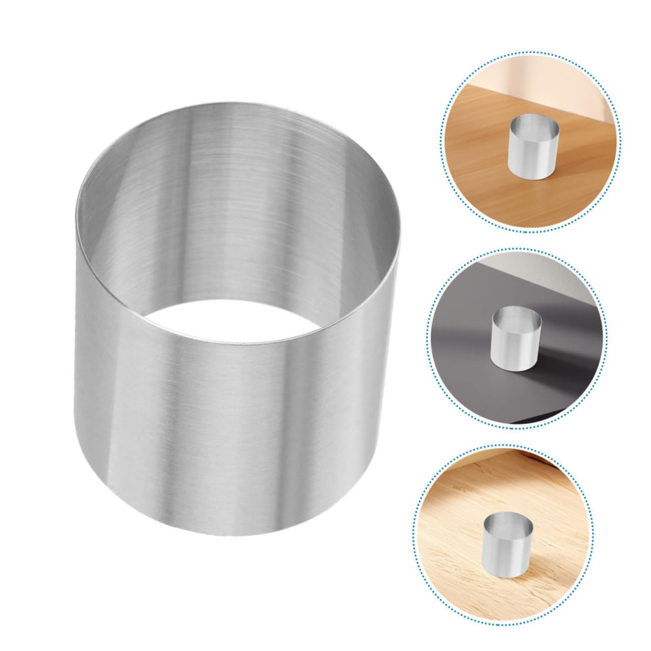 Molde de Repostería Redondo de Acero Inoxidable 8 Piezas 5x5cm Bordes Lisos para Hornear Tartas Mousse y Postres en Cocina y Panadería