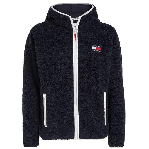 Tommy Jeans Herren Teddyfleecejacke TJM Sherpa Zip Thru Hoodie Desert Sky -...