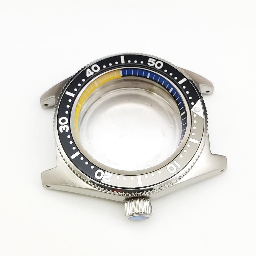 40mm Ersatz 316L Edelstahl Uhrengehäuse Kit, Passend für NH35 NH36 Werk 28,5 Zifferblatt, Retro Lünette Taucher Uhren Modifizierung Teil für Seiko SLA017 62MAS