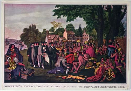 Tableaux Toile Traité de William avec les Indiens pour un Salon