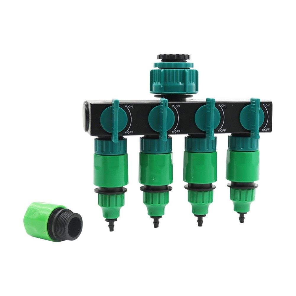 Adaptador de Conector de Manguera Riego de Jardín Grifo de 4 Vías Dispensador de Manguera Riego por Goteo de Jardín 4/7 U 8/11 Conector de Manguera Conector de Tubería Kit de Riego 1 Juego/con Cctor R