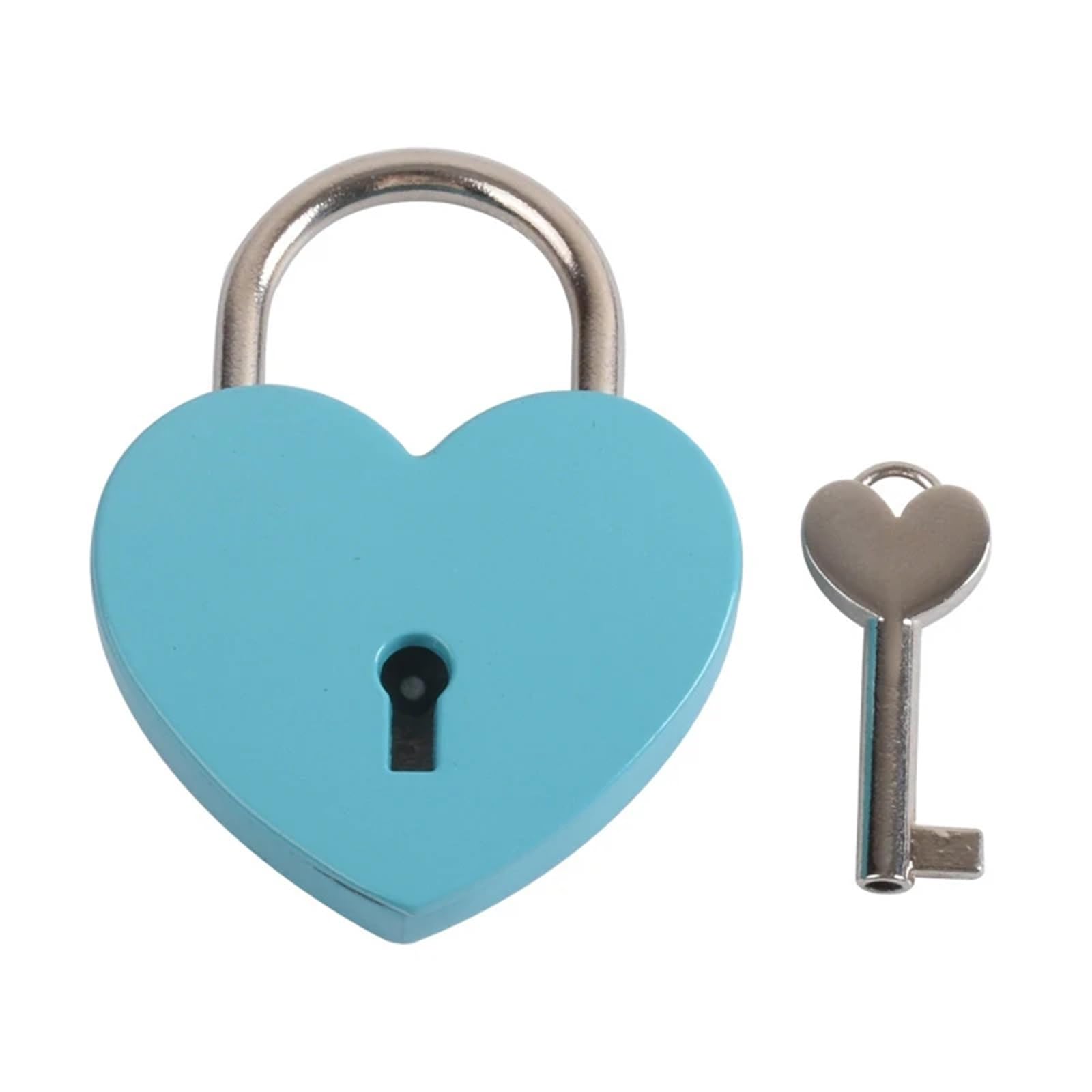 Cadenas coeur noir en alliage de zinc 45x59mm avec clé pour boîte