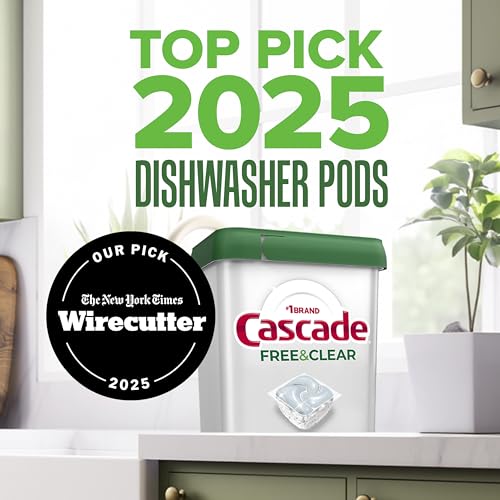 Cascade Free & Clear Dishwasher Pods, Dishwasher Detergent, Dish Detergent Soap, Unscented, 62ct - image 2