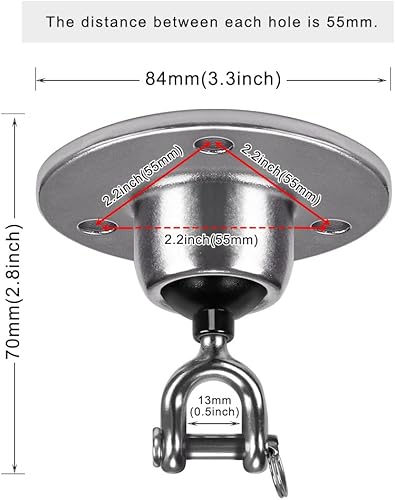 Miniatura 7 de BeneLabel Bolsa de velocidad giratoria - Speedbag giratorio de acero inoxidable con rotación de 360 - Rodamiento de boxeo giratorio para saco de