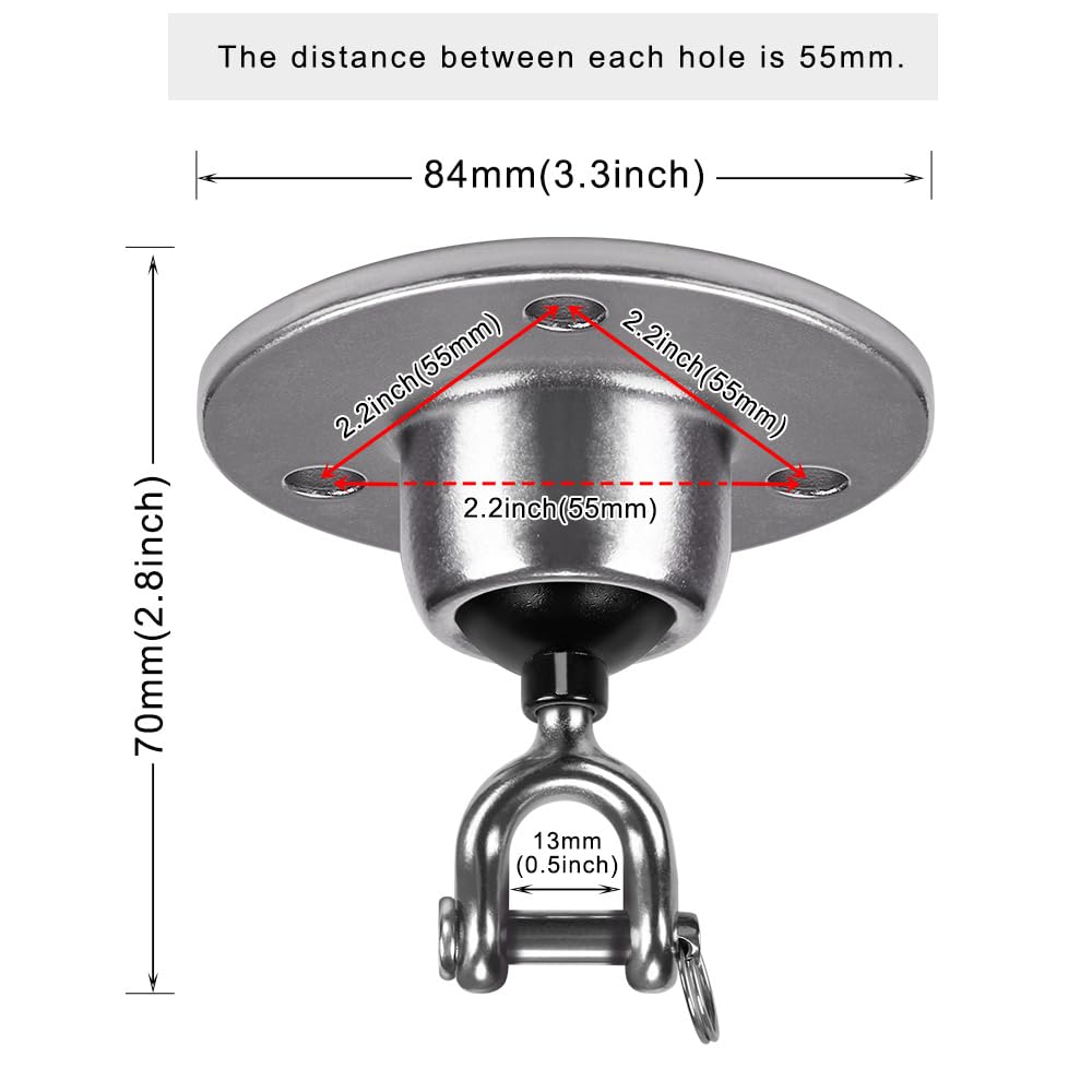 BeneLabel Speed Bag Pivotant en acier inoxydable avec rotation à 360 ° – Pivotant de boxe pour sac de frappe – Installation facile sur support de sac de frappe suspendu