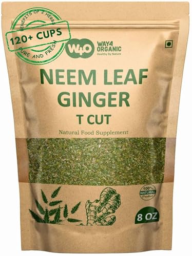 Neem Leaves Tea with Ginger 8 oz Boost Immunity Aid in Digestion Caffeine Free One Tea with Multiple Benefits (Pack of 1)