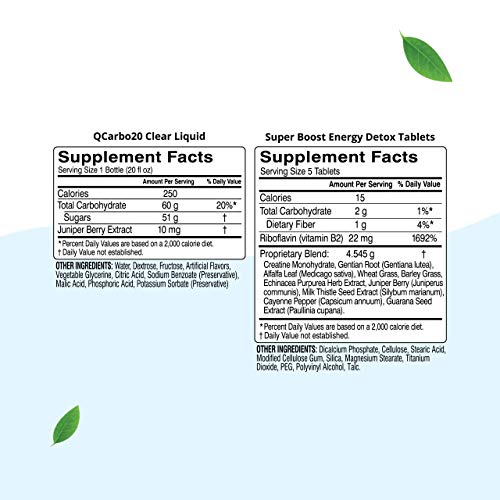 Herbal Clean QCarbo 20 Same-Day Premium Detox Drink, Strawberry Mango Flavor, 20 Fl Oz, and Tablets, 5 Count - Image 8
