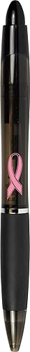Miniatura 2 de Zebra Z-Grip MAX BOLD - Bolígrafo retráctil para concienciación del cáncer de mama, punta gruesa, 0.047 in, barril negro con cinta rosa, tinta
