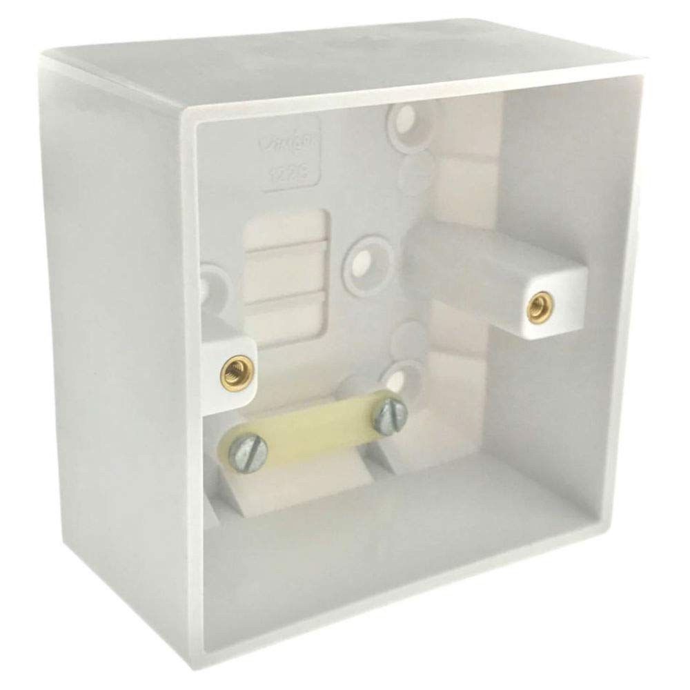 VimarkV1228 Single Pattress Box 47mm Extra Deep. For use with Ceiling Pull Switches
