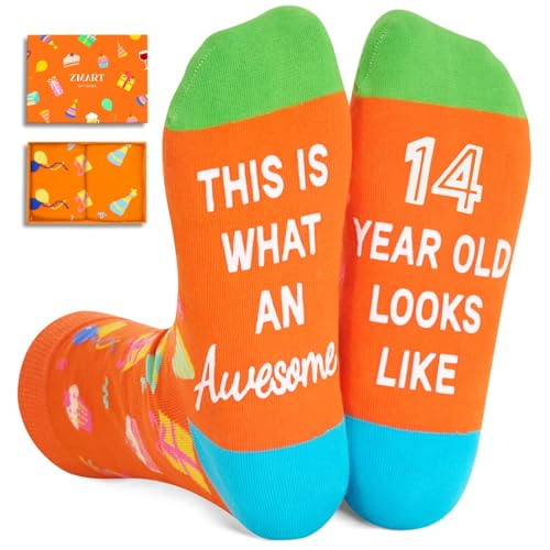 14th Birthday Gifts Years Old - Teenage Girl Boy Gifts for 14 Year Old, Happy 14th Birthday Socks for Teens