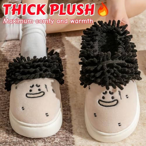 Cute Fuzzy Slippers for Women, Womens Funny Fluffy Plush Warm Memory Foam House Slippers3