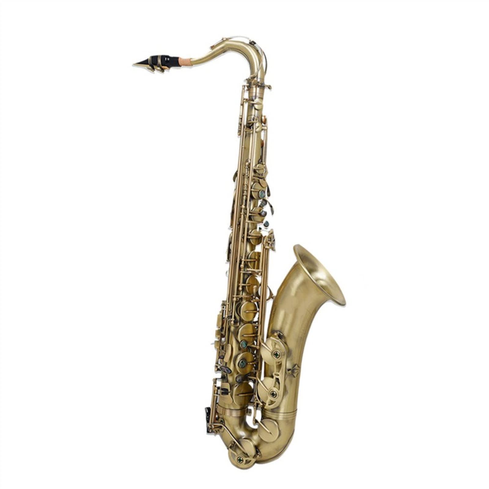 HCZKIUJY Saxophones Tenor Saxophone Cyan Antique Engraved Pattern Saxophone Abalone Shell Keys With Accessories