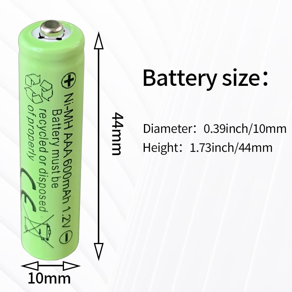 SPMST - Batterie ricaricabili Ni-MH AAA, 1,2 V, capacità 600 mAh, ad alta capacità, adatte per più telecomandi/luci notturne solari, confezione da 8