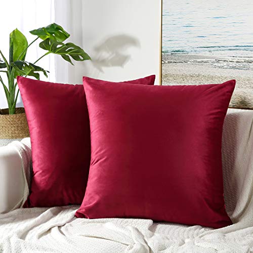 JUSPURBET Velvet Pillow Covers 26x26 Inches,Pack of 2 Throw Pillow Covers for Sofa
