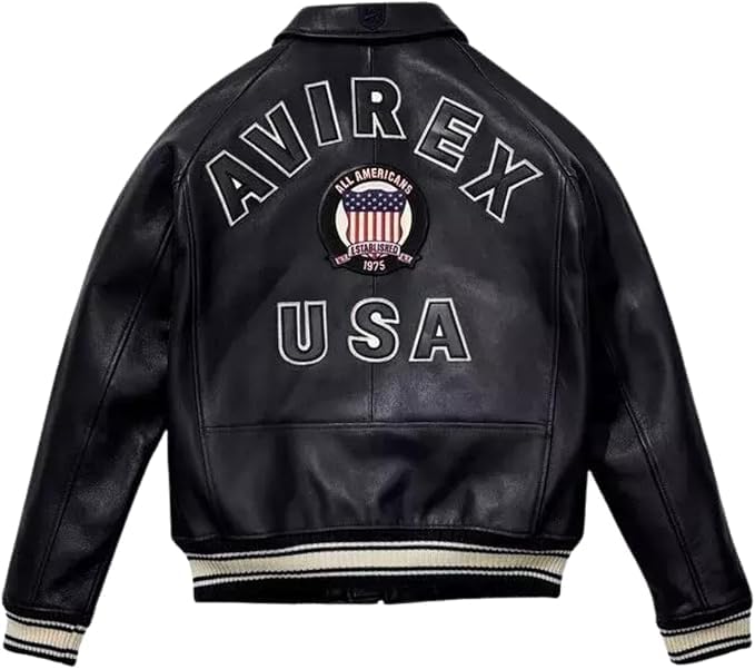 Men's Black AVIREX Real Sheepskin RAF Aviator B3 Bomber Jacket2