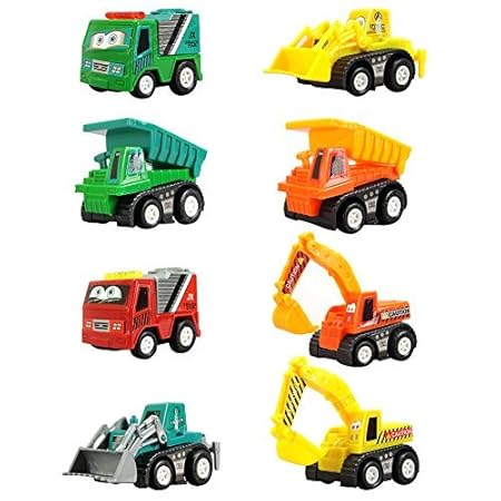 PLUSPOINT Exclusive Construction Series Set of Pull-Back Construction Vehicles (Minis 8pc)
