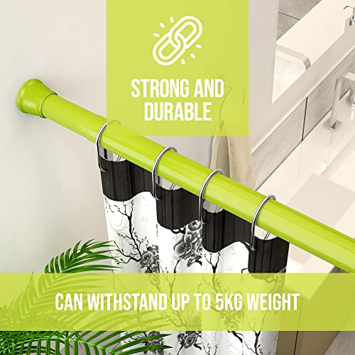 Image of Story@Home Curtain Rod 104-170 CM | Adjustable Rod Without Drilling | Extendable Shower Curtain Tension Rod | Rustproof Metal Curtain Rod Pipe | Stable Spring Installation | Neon Green