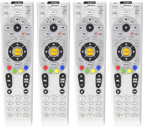 4 Pack Buck AT&T DirecTV RC66RX IR/RF Universal Programmable Remote Control  DirecTV Remote Control Replacement for R16, R22, H21, H22, H23, H24, HR21, HR22, HR23, HR24, HR34, and C31 Receiver