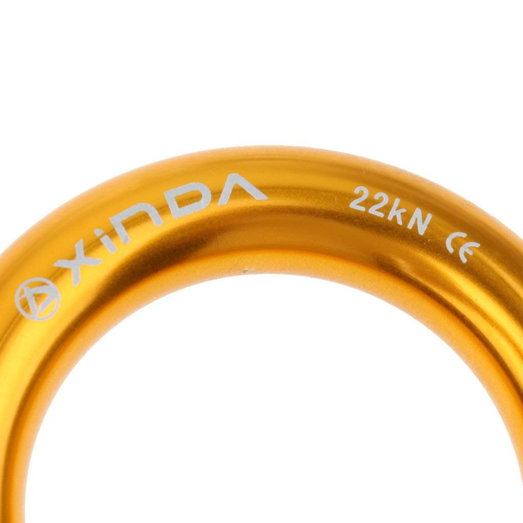 Heavy Duty 22 KN Rappel Ring Rappelling Bail-Out osłona osłona linowa złącze do wspinaczki na drzewie arborystyczny hamak oprawa złota