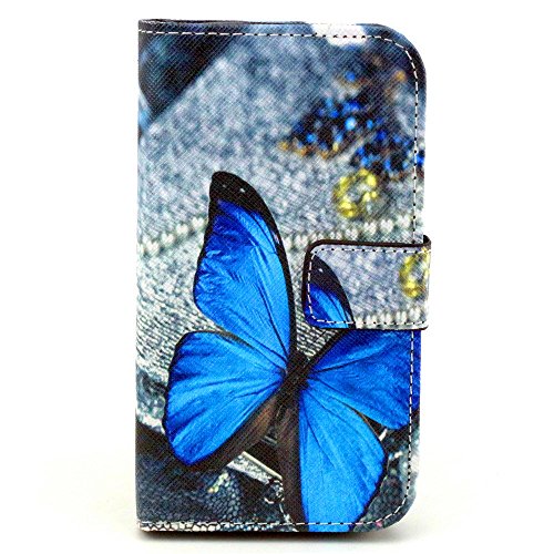 Galaxy Core Prime Case,JanCalm [Kickstand] Pattern PU Leather Wallet [Card/Cash Slots] Flip Cover for Samsung Galaxy Core Prime G360 / Prevail LTEIncluding-ONE Crystal Pen(Lovely Butterfly)