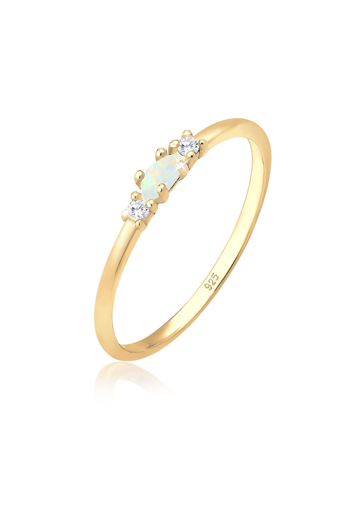 Ring Women Vintage Geo Opal Zirconia in 925 Sterling Silver