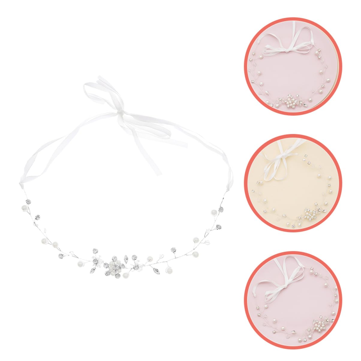 FRCOLOR 4 Piezas Accesorios Para El Cabello De Novia Cinta De Diadema De Diamantes De Imitación Diadema De Nupcial Tocado De Diademas Para Mujer Simple Circón Velo Perder