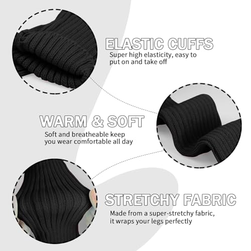 Image of Buauty Leg Warmers for Women 80s 90s Outfit Fashion Neon Ribbed Leg Socks Fashion Y2k Neon Accessories Sports Yoga (2 Pairs)