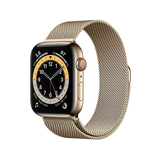 Apple Watch Series 6 (GPS + Cellular) • 44 mm rostfri stålboett guld • milanesisk loop guld