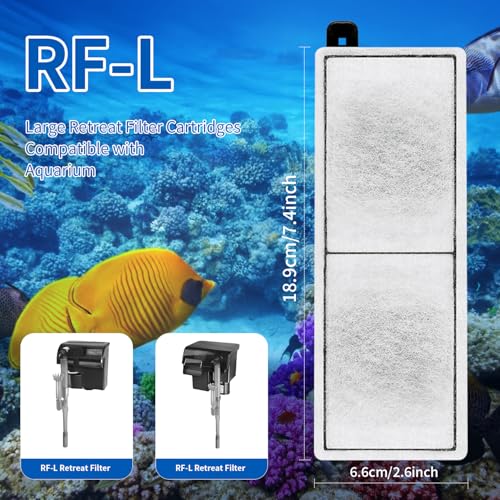 Image of 6 Pack RF-L Large Retreat Filter Cartridges Compatible with Aquarium,Remplacement Aquarium Carbon Cartridge