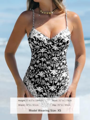 Image of CUPSHE Women's Underwire One Piece Swimsuit V Neck Ruched Bathing Suit
