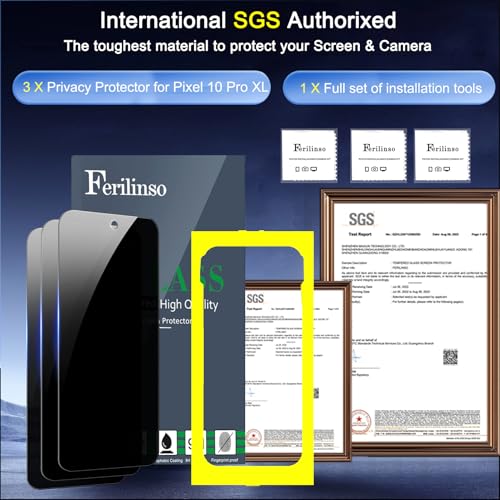 Image of Ferilinso 3 Pack Privacy Screen Protector for Google Pixel 10 Pro XL