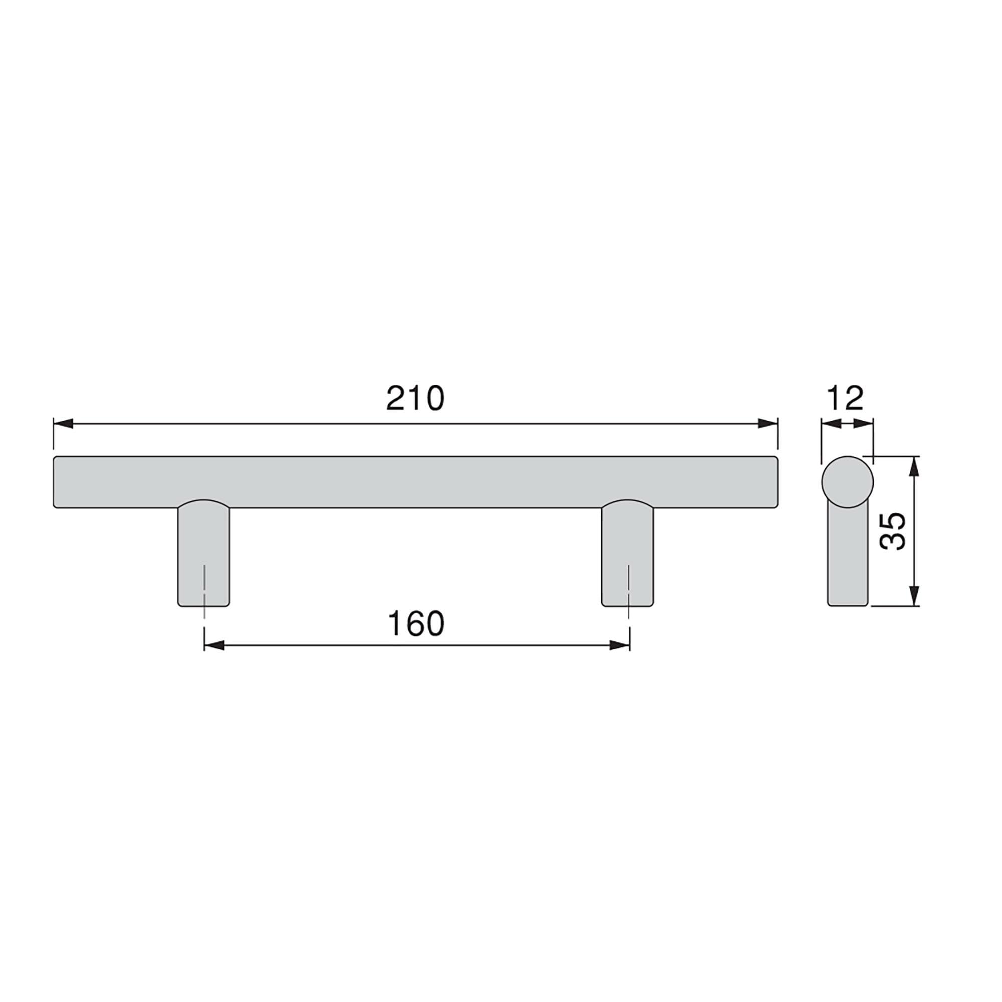 Emuca - Lot of 10 Furniture Handles, L210mm, 160mm Interaxis, Steel, Black Painted, L 210/Interaxis 160 - Image 3