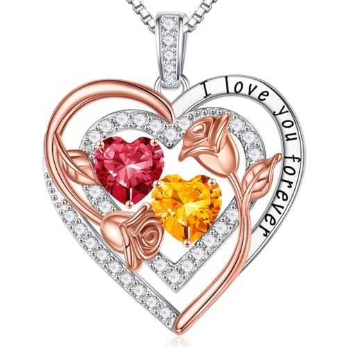 Iefil Double Birthstone Necklace