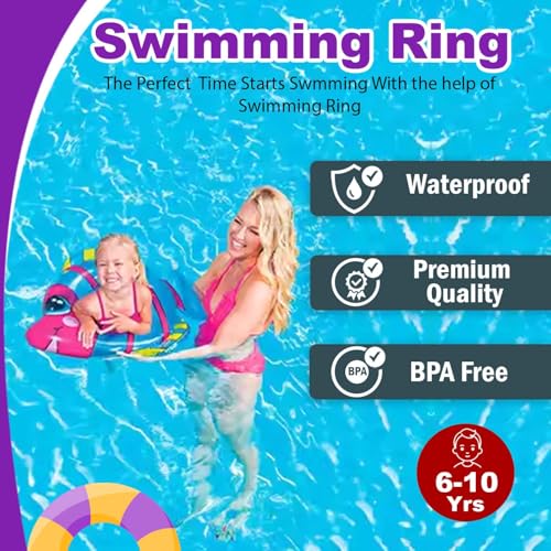 Image of Glan Swimming Ring Adult /Kids Inflatable Pool Float Tube Circle Water Toys Air Mattress Pool Swim Tube (Multi Color) (Animal Swimming Ring 4)