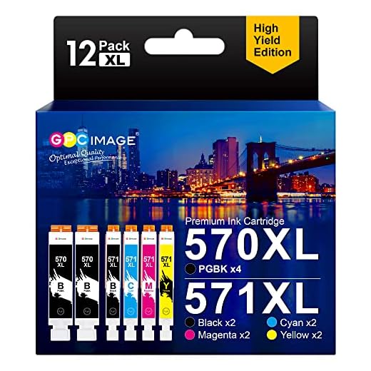 GPC IMAGE 570 571, Kompatible für Canon 571 570, für Canon Pixma MG5750 MG5751 MG5752 MG5753 MG6800 MG6850 MG6851 MG6852 MG6853 TS5000 TS5050 TS5051 TS5053 TS5055 TS6050 TS6051 TS6052 (12er-Pack)