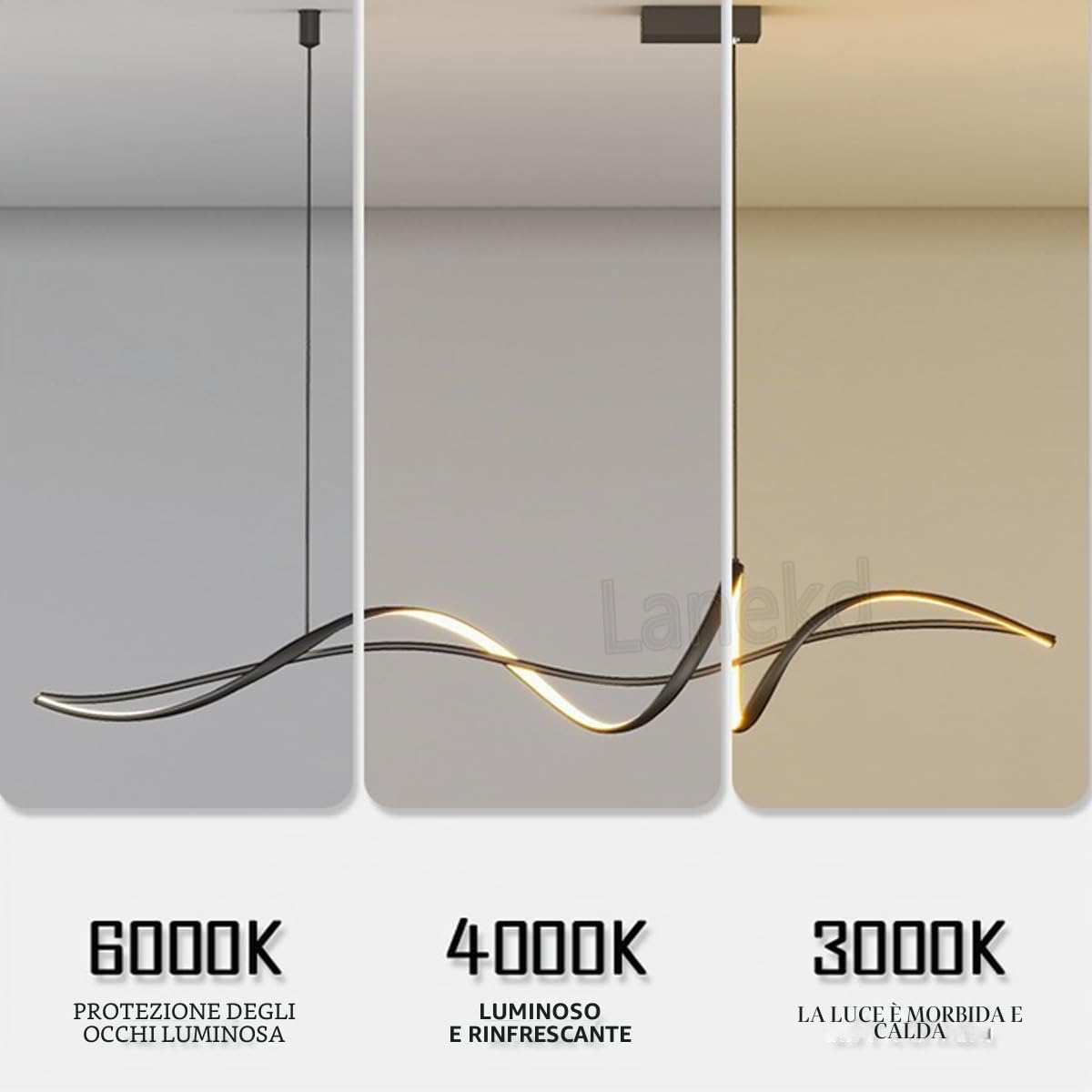LED Lampada a sospensione Tavolo da pranzo Lampadario Dimmerabile Spiral Design Lampade Sala da pranzo Lampada da tavolo da pranzo con Telecomando Lampadari Sala da pranzo per Soggiorno Cucina Ufficio