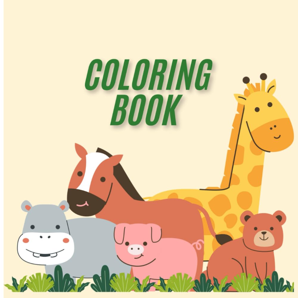 Animals cute Coloring book: A Fun and Relaxing Animal Coloring Book for Kids | 20+ Cute and Easy Pages