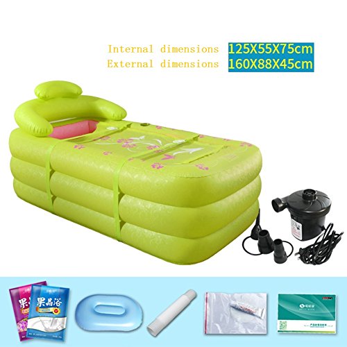 bandezid Double Inflatable bathtub Large,Heavy duty adult size folding bathtub Folding bath tub Portable bathtub For children-D