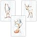 Frechdax® Lot de 3 affiches pour chambre d'enfant/bébé – Format DIN A4 – Décoration pour garçon et fille – animaux de la forêt chevreuil renard lièvre, 3er Set "Jungen, Hase, Fuchs, Reh", DIN A4