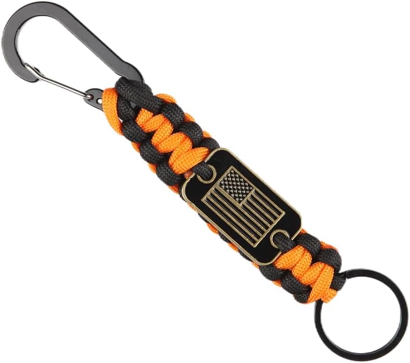 3 Pack Paracord Lanyard Keychain with USA Flag, Heavy Duty Rope Keychain for Men, Tactical Strap, Military Lanyard image 3