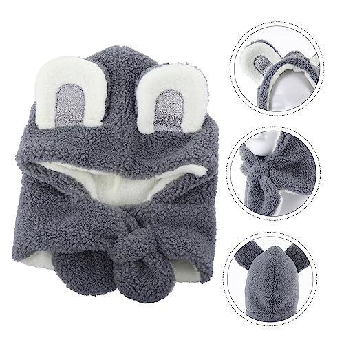 ERINGOGO 1pc Boys and Girls Winter Plush Neck Warmer Scarf Adorable Thicken Loop Shawl for Boys and Girls Soft Plush for Outdoor Activities and Christmas Gifting Deep Gray3