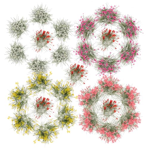 iplusmile 5 Piezas Racimos de Flores Miniatura para Dioramas Jardines Miniatura Adornos Hierba Artificial para Maquetas y de Tren