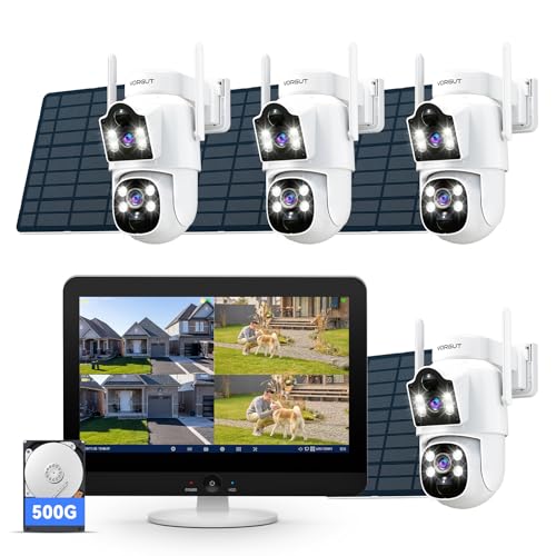 Amazon.co.jp: VORGUT 防犯カメラ 屋外 ソーラー モニタ一付き 400万
