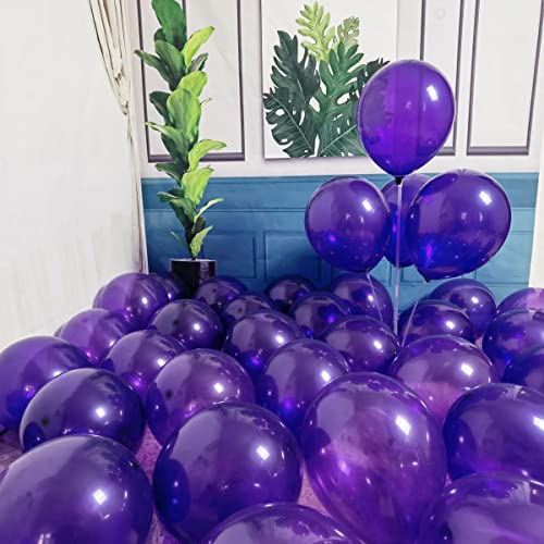 Image of 300 Pack Dark Purple Balloons 12 inch Dark Purple Latex Party Balloon Bulk for Various Party Events Decorations