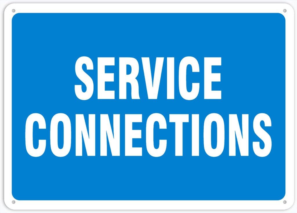 8"x12" Aluminum Metal Sign - Service Connections - For Home, Bar, Club, Kitchen, Restaurant Wall Decor